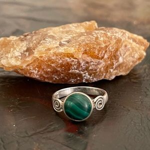 sterling silver malachite ring